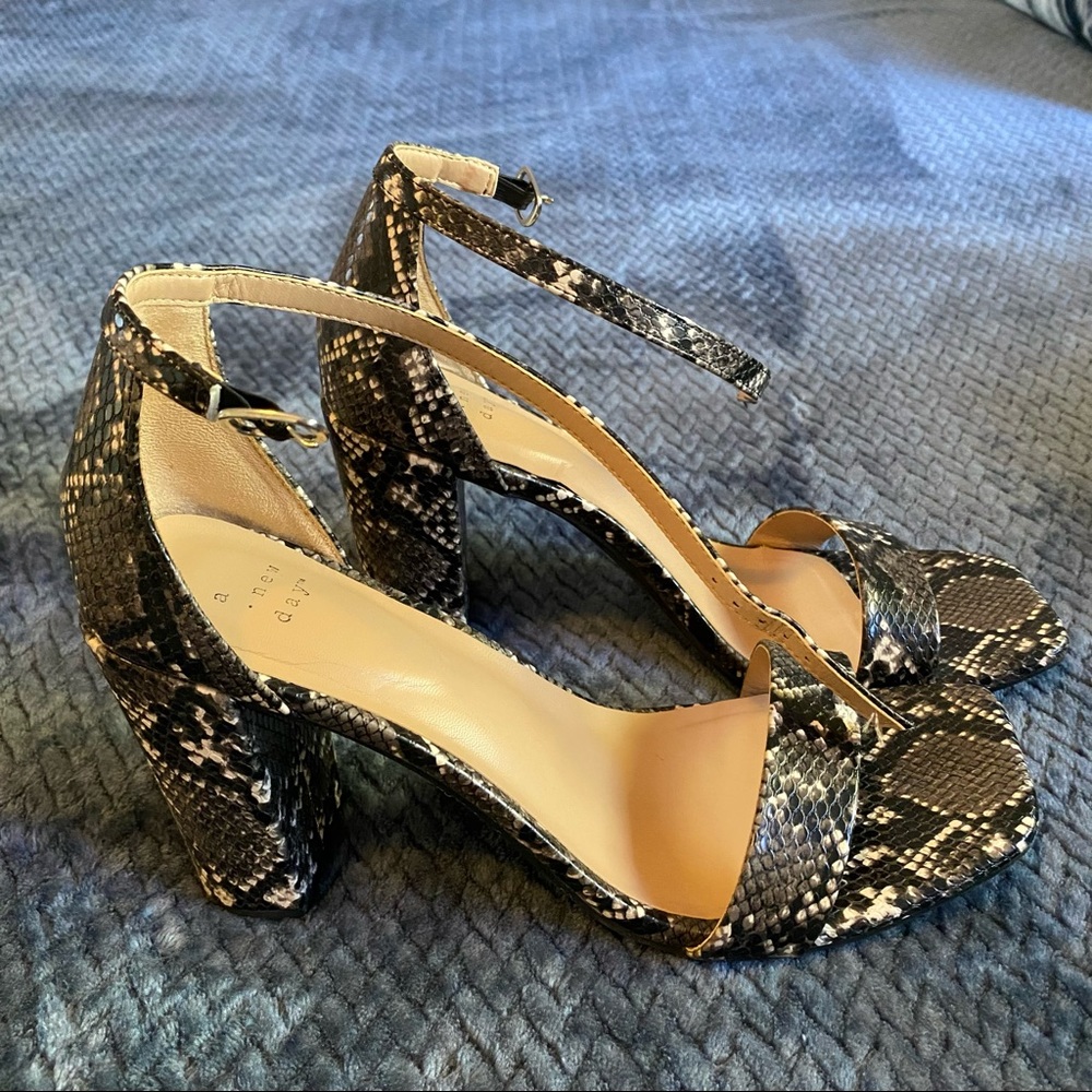 a new day Snakeskin Block Heels